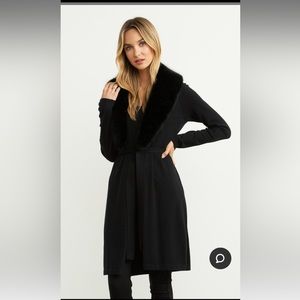 Joseph Ribkoff Woman’s Faux Fur 3/4 Length Sweater Size L